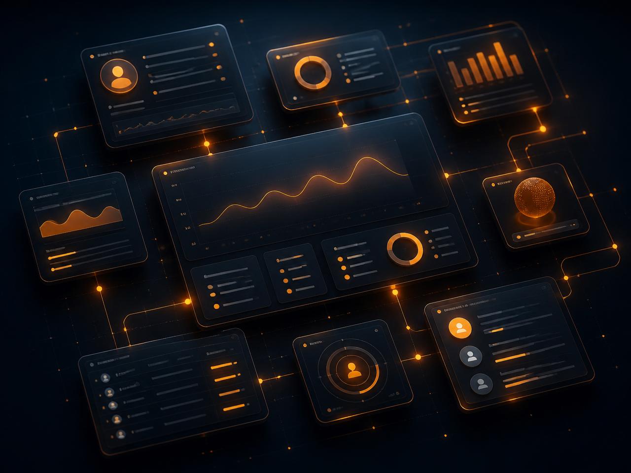 Composition abstraite évoquant un CRM sur mesure